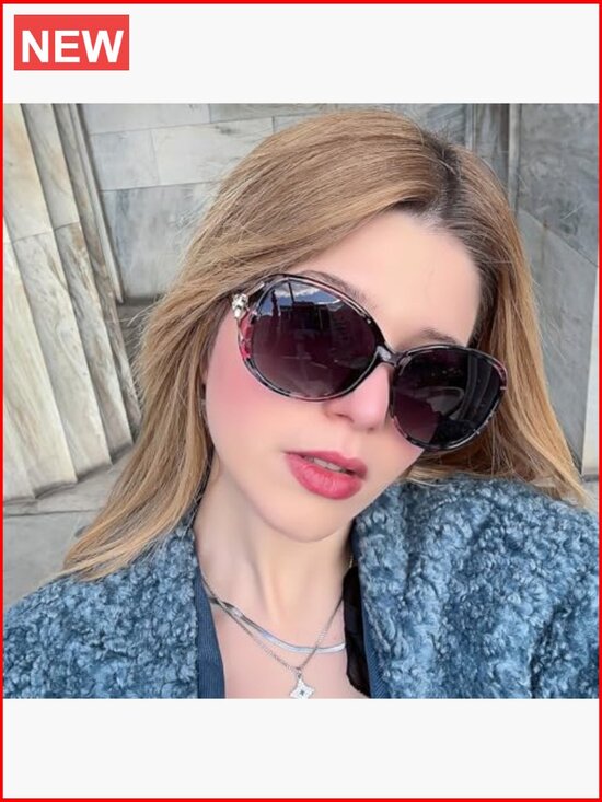 Retro Oversized Sunglasses with UV400 Protection and Polarized Lenses